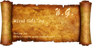 Wind Géza névjegykártya