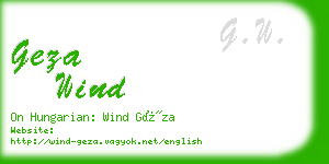 geza wind business card